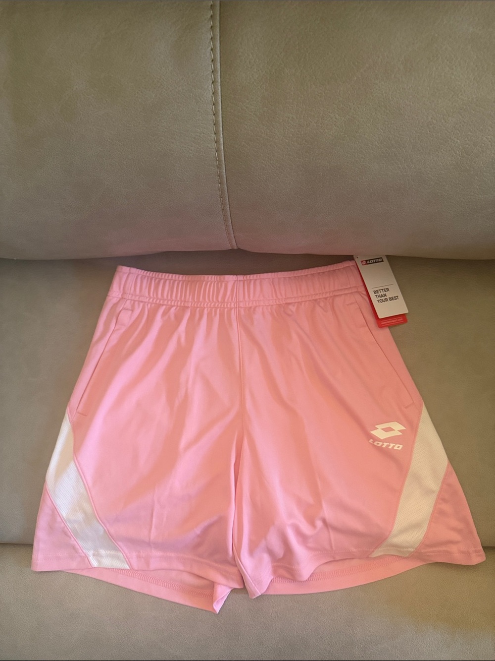 Lotto Boys' Pink Athletic Shorts with White Panels